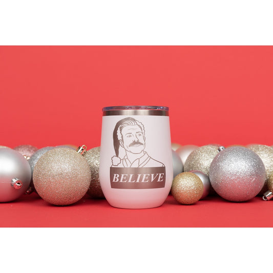 Ted Lasso - Believe - Christmas White Polar Wine Tumbler