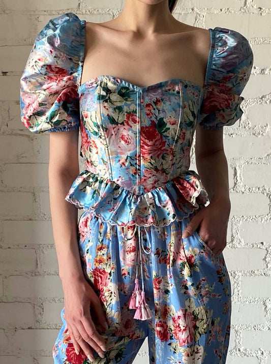 Hemant & Nandita Sky Blue Tula Top