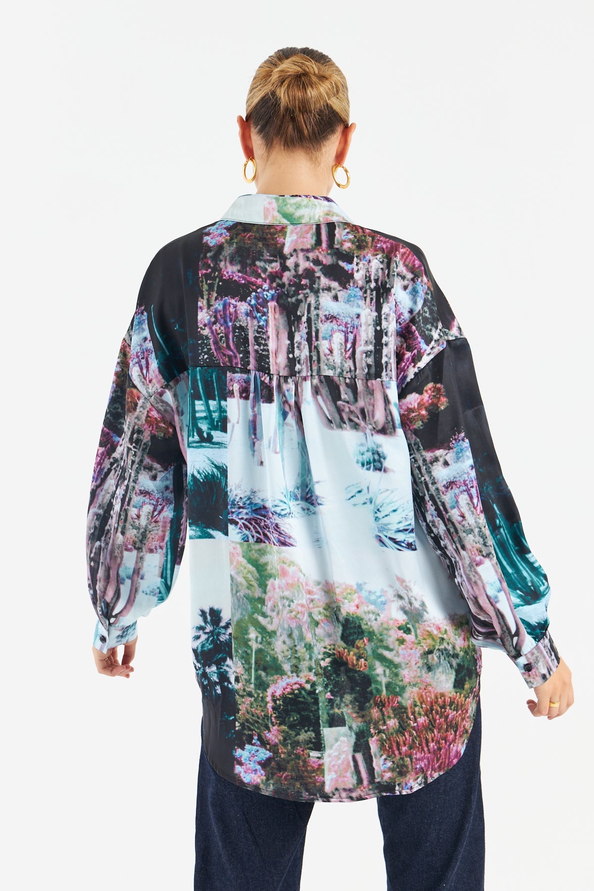 Chance Satin Oversized Multi Shirt
