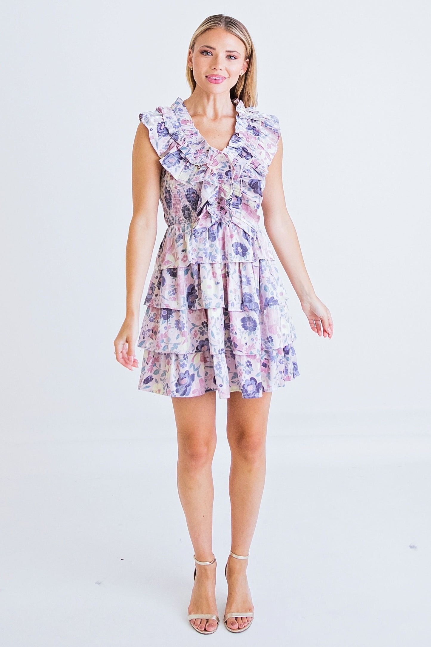 Floral Vintage Quilted Smock Dress