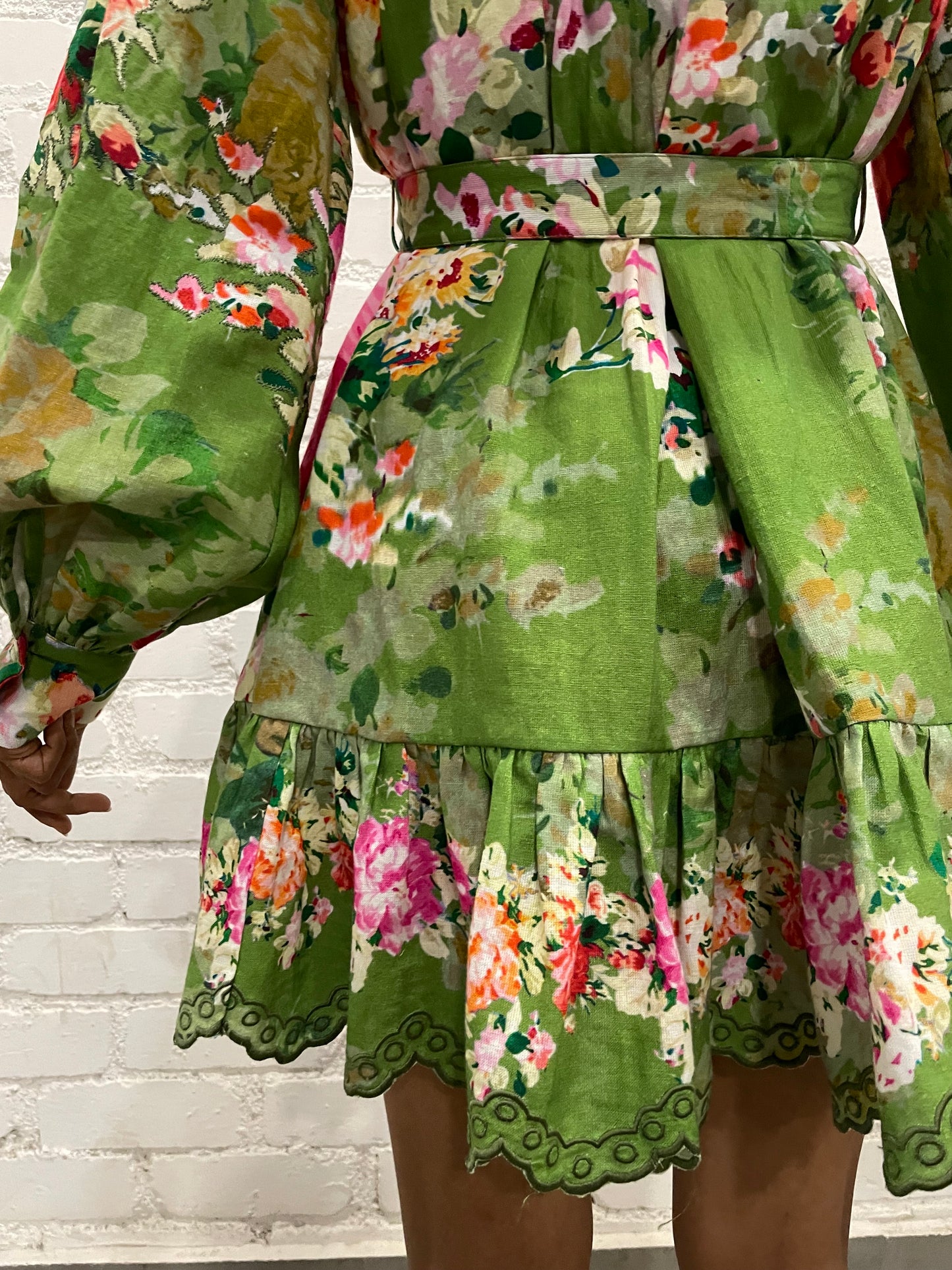 Hemant & Nandita Zaria Short Dress Green Dress