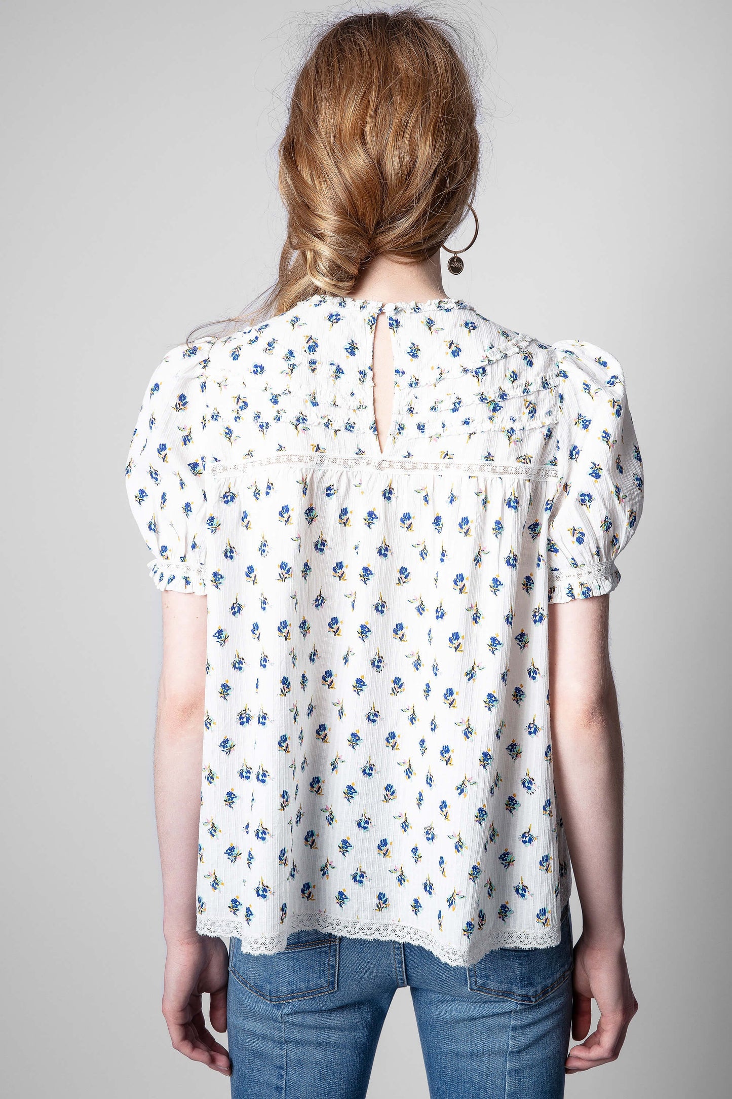 ZADIG & VOLTAIRE TUA DOBBY FLOWER TOP