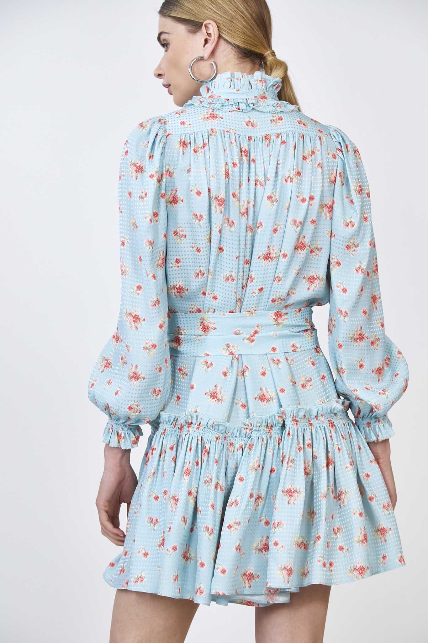 Hunter Bell Blakely Dress - Blue Ikat Flower