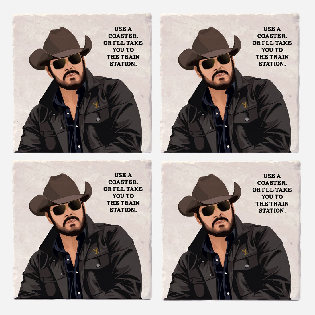 Rip Wheeler - Train Station Coasters (Set of 4)