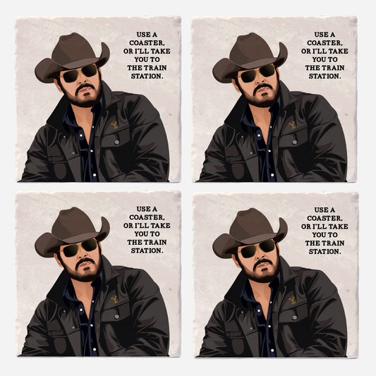 Rip Wheeler - Train Station Coasters (Set of 4)