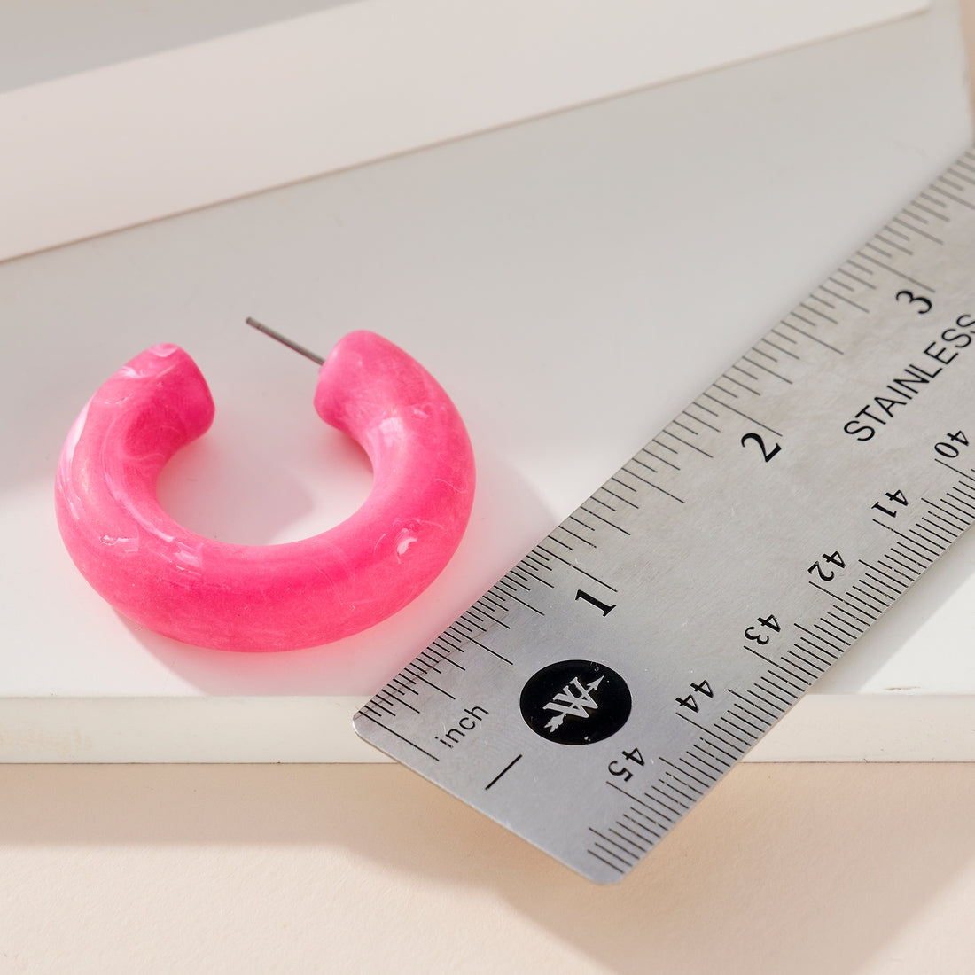 Chunky Pink Hoop Earrings