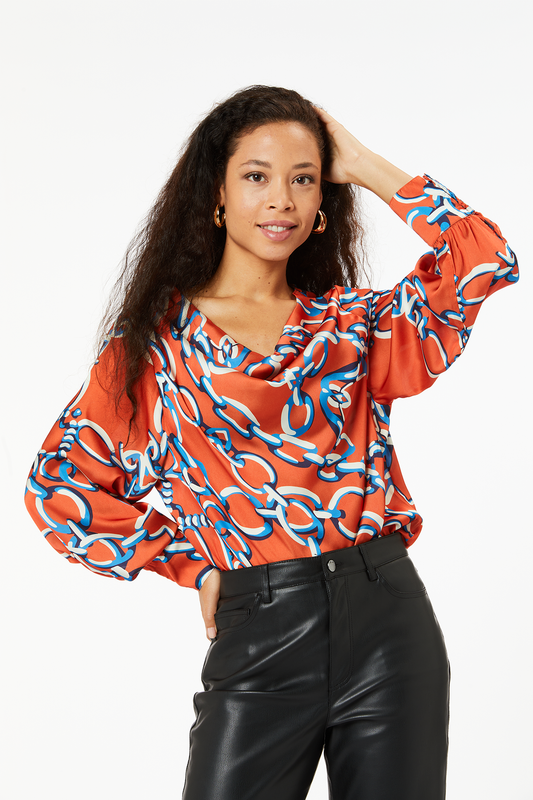 Lula Red Satin Blouse
