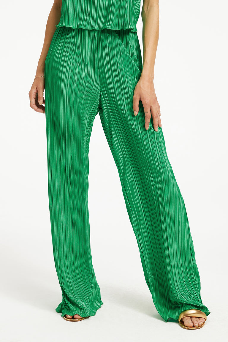 GOOD AMERICAN ALWAYS FITS PLISSE WIDE LEG PANT