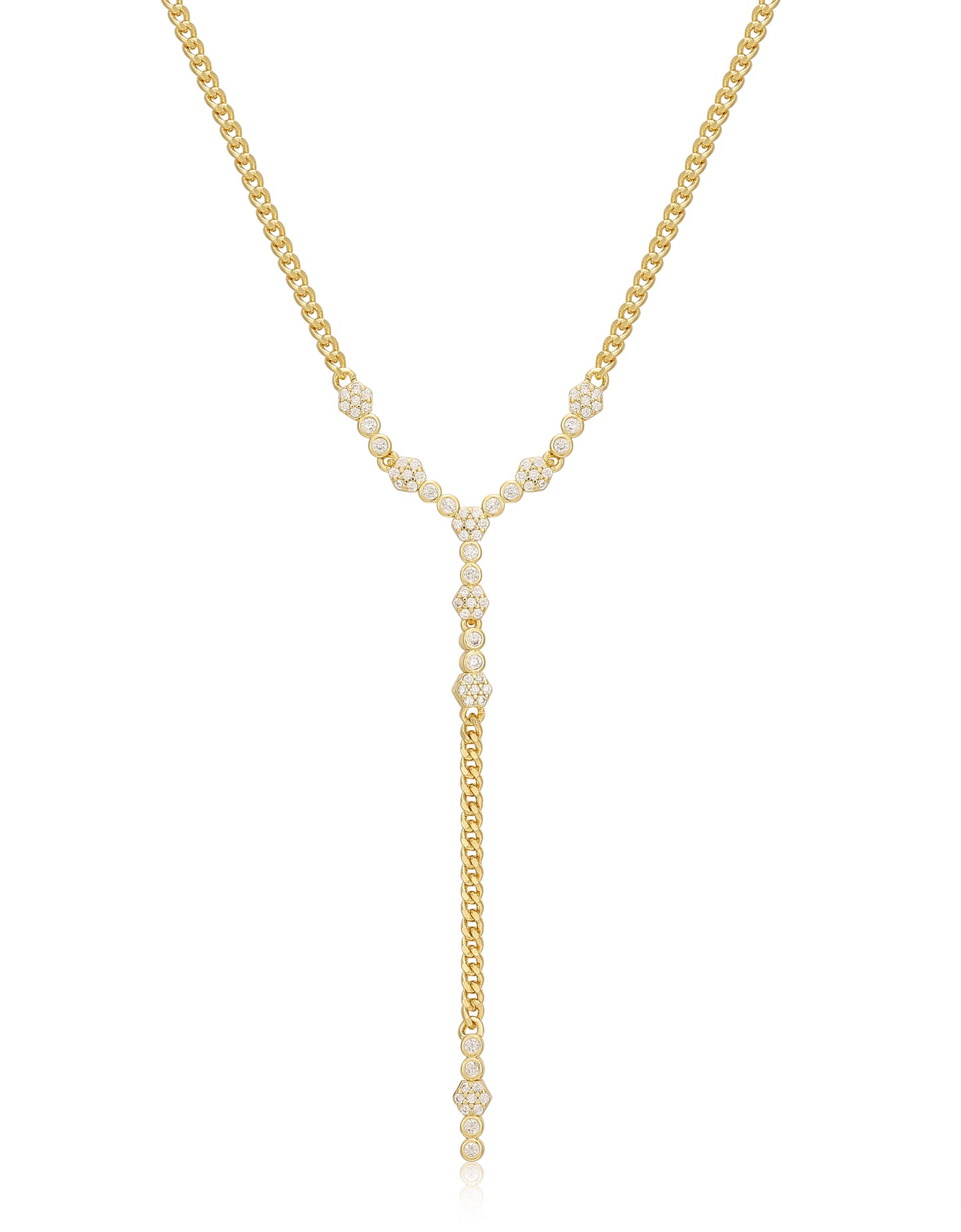 LUV AJ Hex Pave Disc Lariat