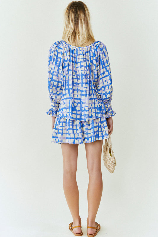 HUNTER BELL LUCIA TOP - BLUE COBBLESTONE