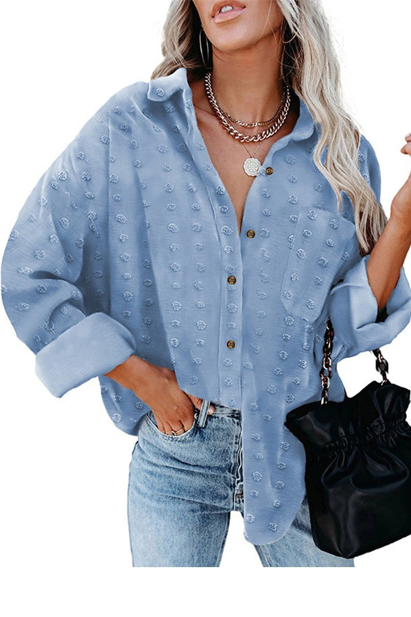 Polka Dot Crop Top - Blue & White
