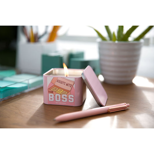 Biscuits with the Boss - Ted Lasso Candle - Pink Tin