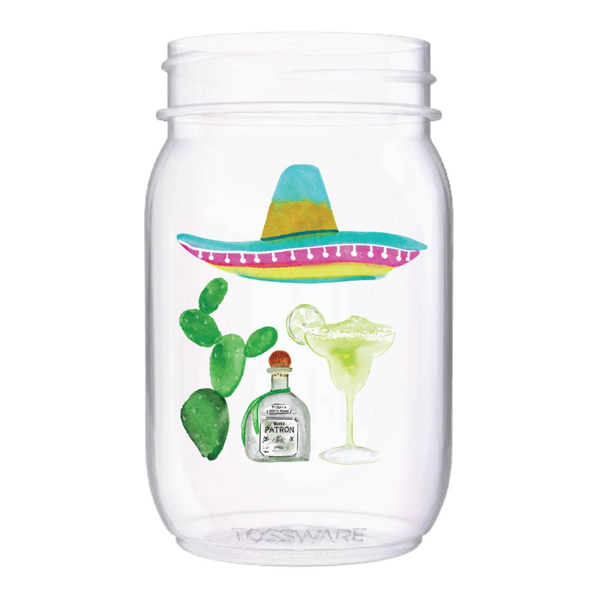 Fiesta Margarita 16oz Mason Reusable Tossware - Set of 4