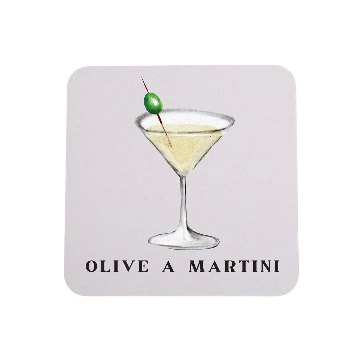 Olive A Martini - 4 Pack Cheeky Party Bar Coasters Unique
