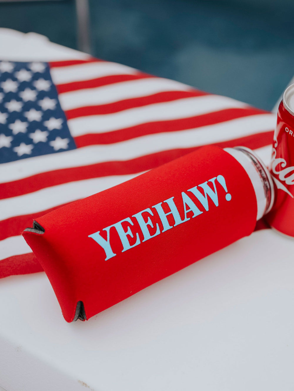 YEEHAW RED + BLUE TALL DRINK SLEEVE