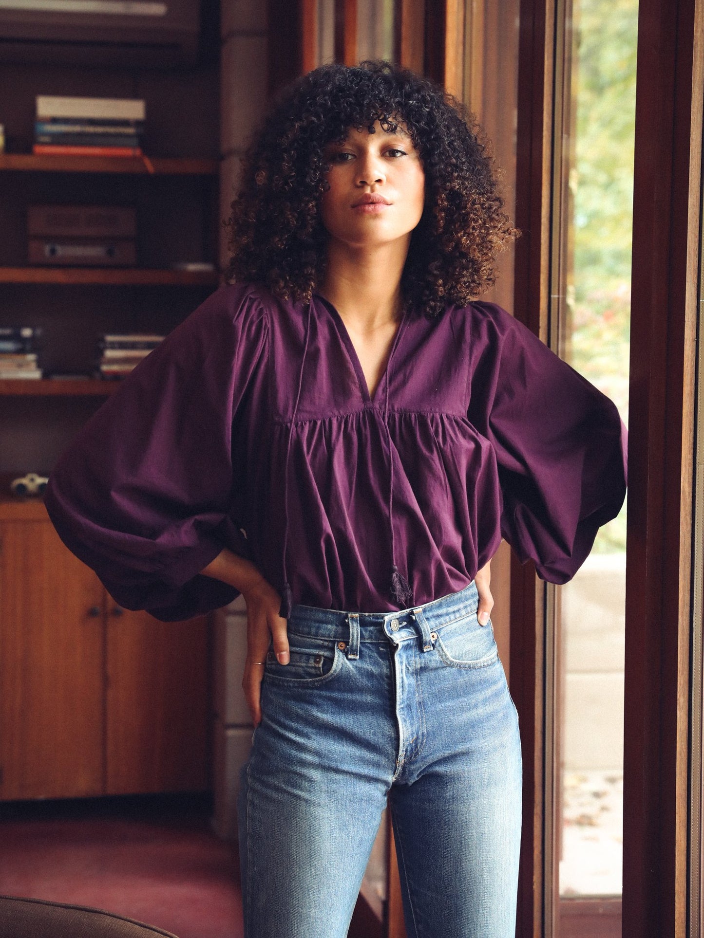 CHARLIE TOP IN PLUM