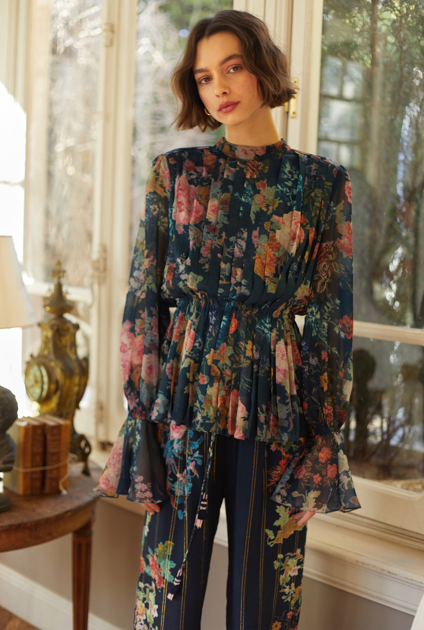 Hemant & Nandita Rafa Navy Blue Top