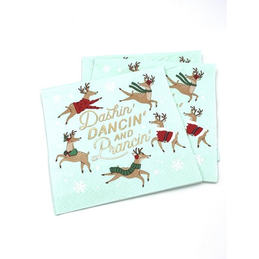 3 ply Cocktail Napkins 20ct | Prancin Gold Foil