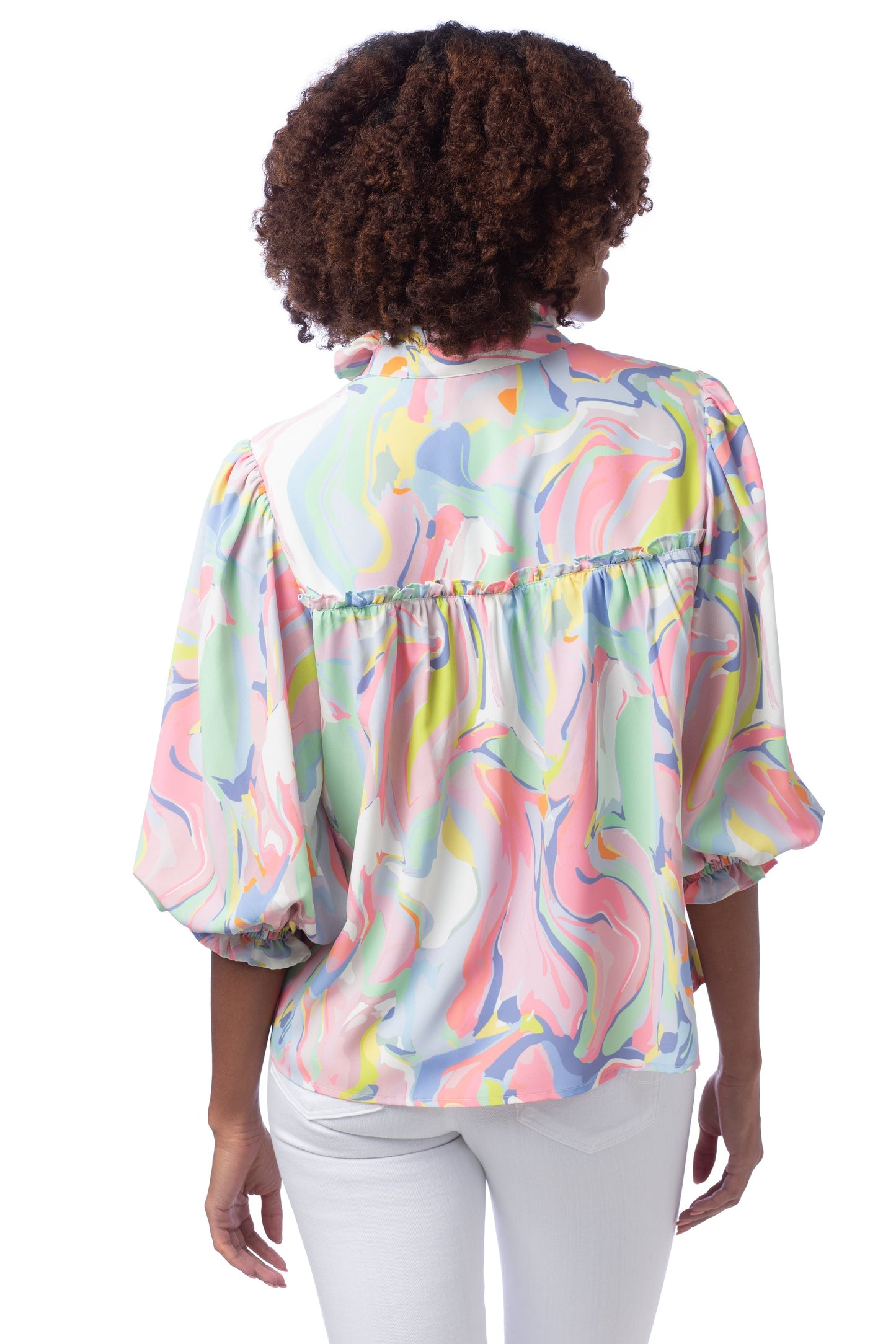 CROSBY WORTHY BLOUSE - PALM BEACH