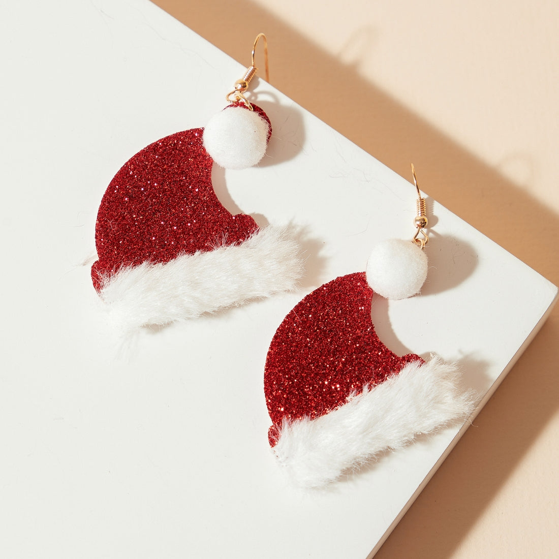 Glitter Santa Hat Earring
