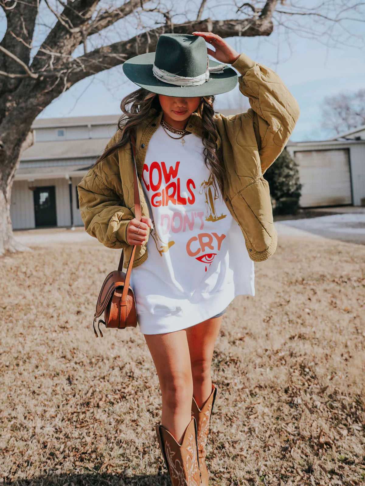 COWGIRLS DON'T CRY SWEATSHIRT