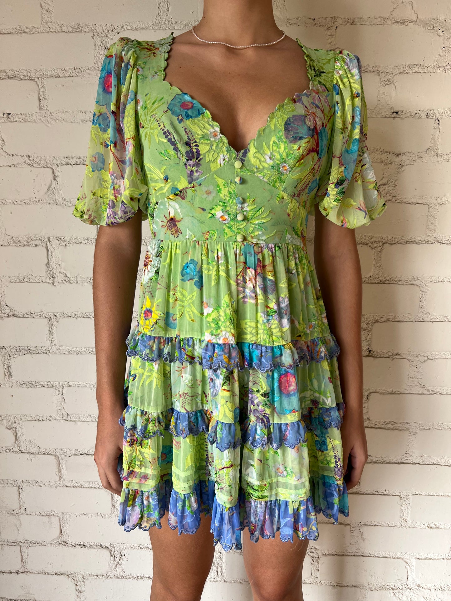 Hemant & Nandita Laya Leaf Green Dress