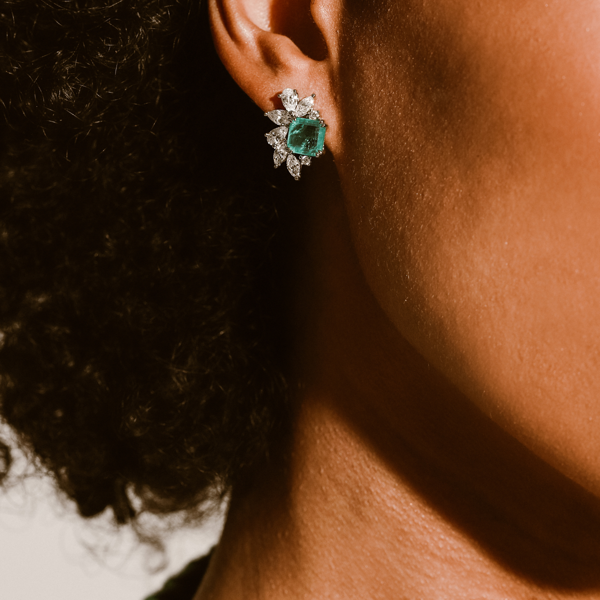 Jas Emerald Stud Earring