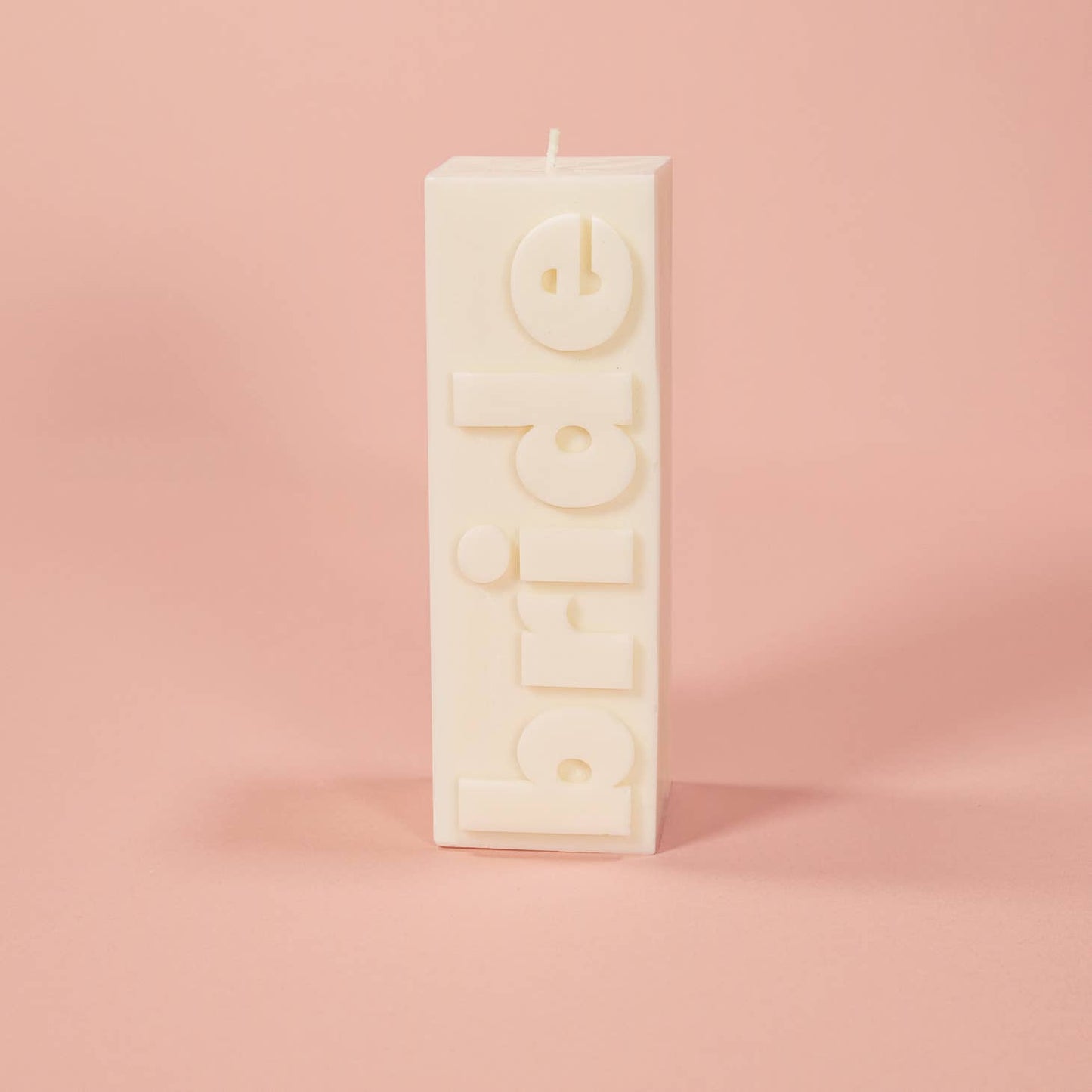 BRIDE Slogan Block Pillar Candle