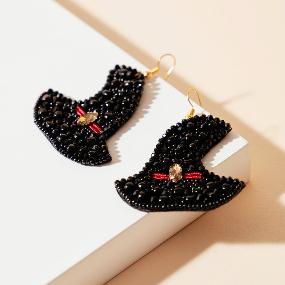 Beaded Witch Hat Earring