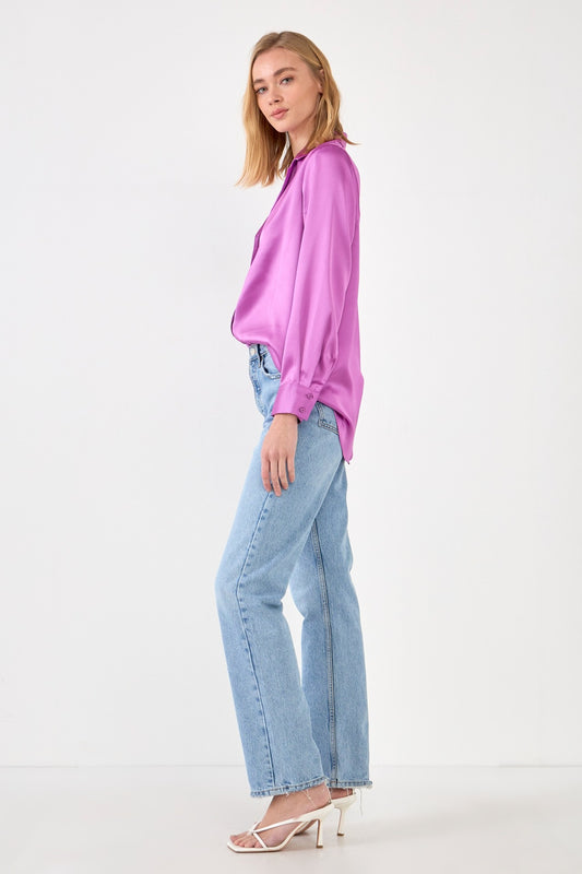 PURPLE CLASSIC SATIN TOP