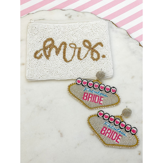 'Fabulous Bride' Vegas Beaded Dangle Earrings