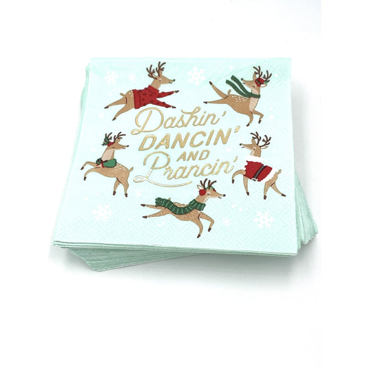 3 ply Cocktail Napkins 20ct | Prancin Gold Foil