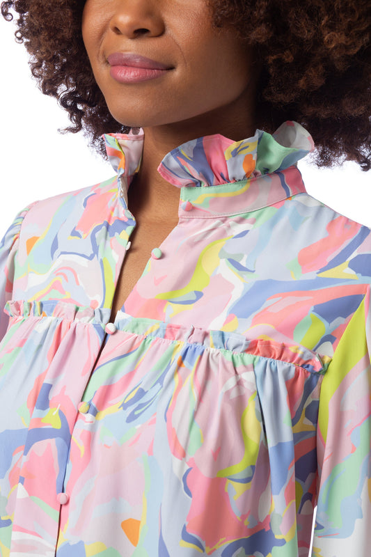 CROSBY WORTHY BLOUSE - PALM BEACH