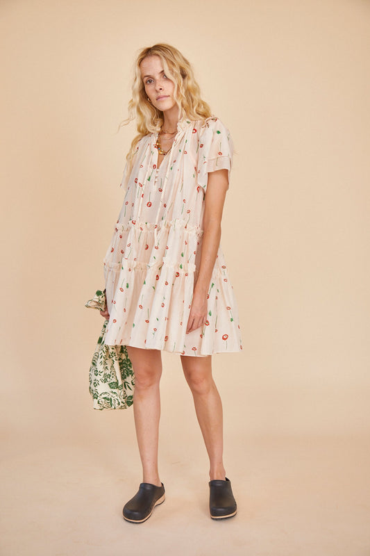 HUNER BELL MERRITT DRESS - ABSTRACT FLORAL