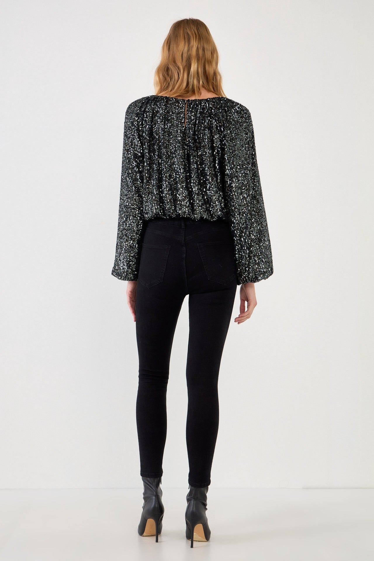 SEQUIN BLOUSON TOP