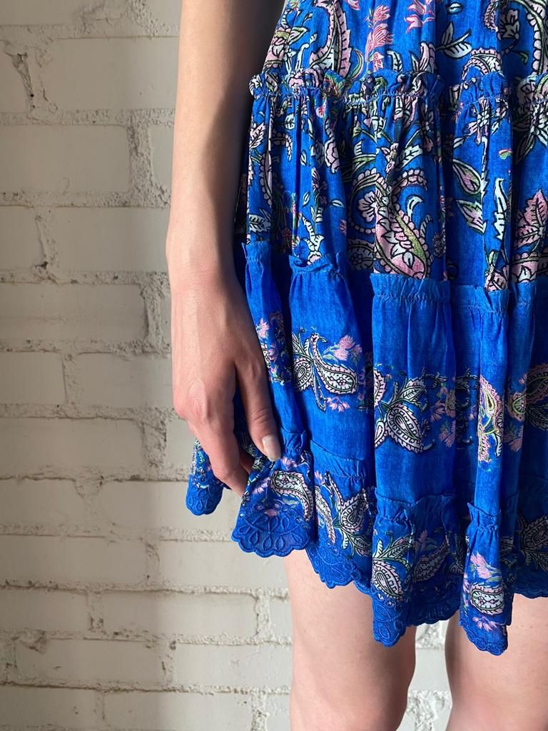 Hemant & Nandita Amyra Blue Viscose Skirt