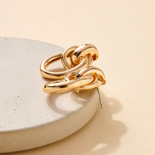 Linked Hoop Dangling Earrings