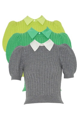 Alice & Olivia Chase Puff Sleeve - Grey