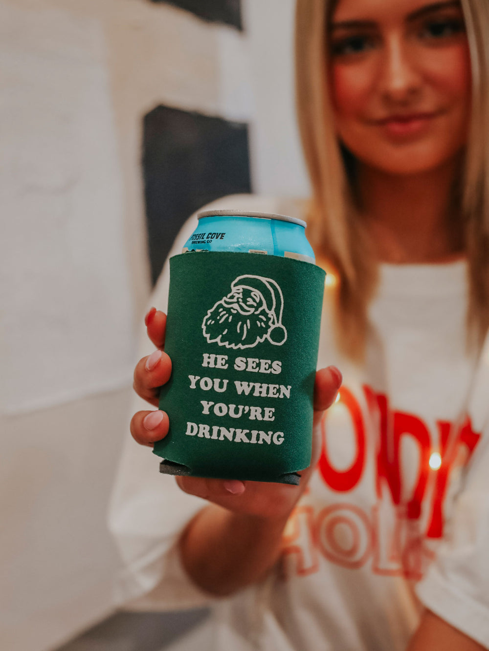 HE SEE'S YOU WHEN YOUR DRINKING STANDARD KOOZIE