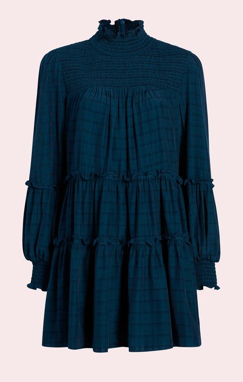 CINQ A SEPT PLAID RIKA DRESS