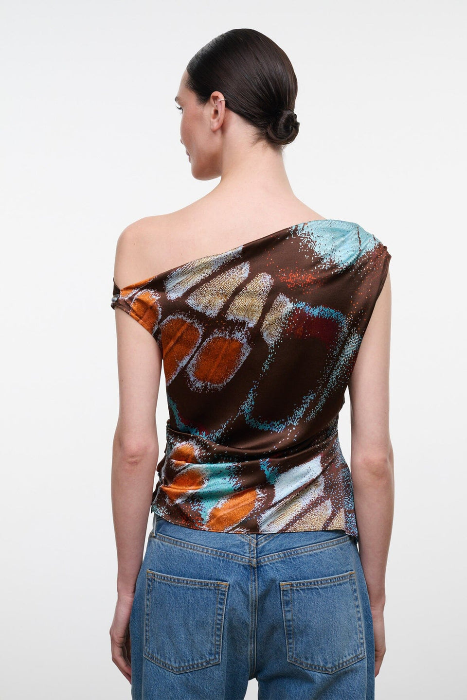 Staud PHARE SILK TOP BUTTERFLY SKY