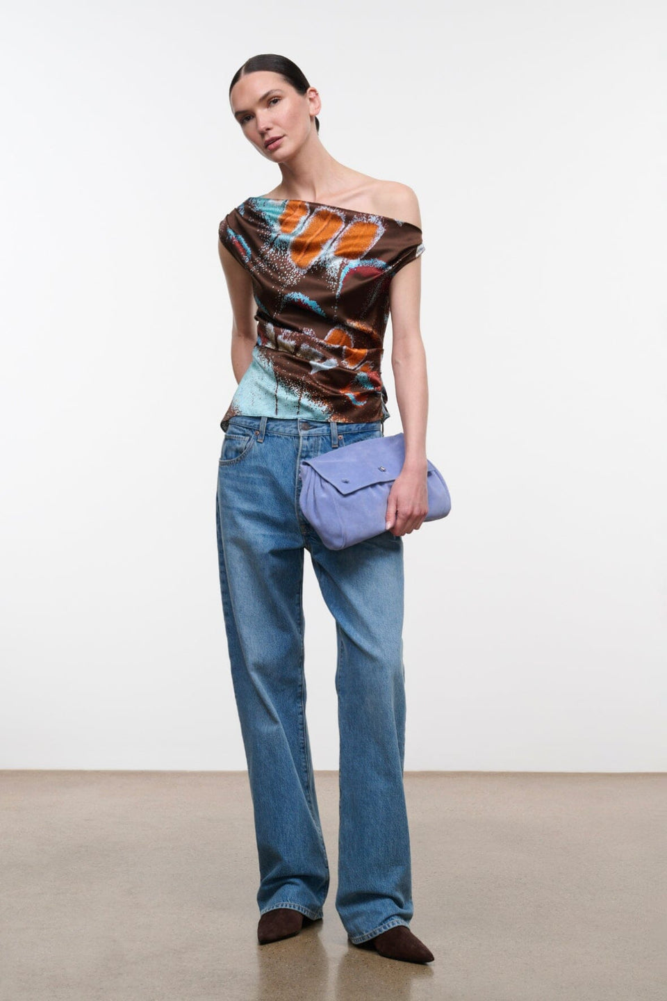 Staud PHARE SILK TOP BUTTERFLY SKY