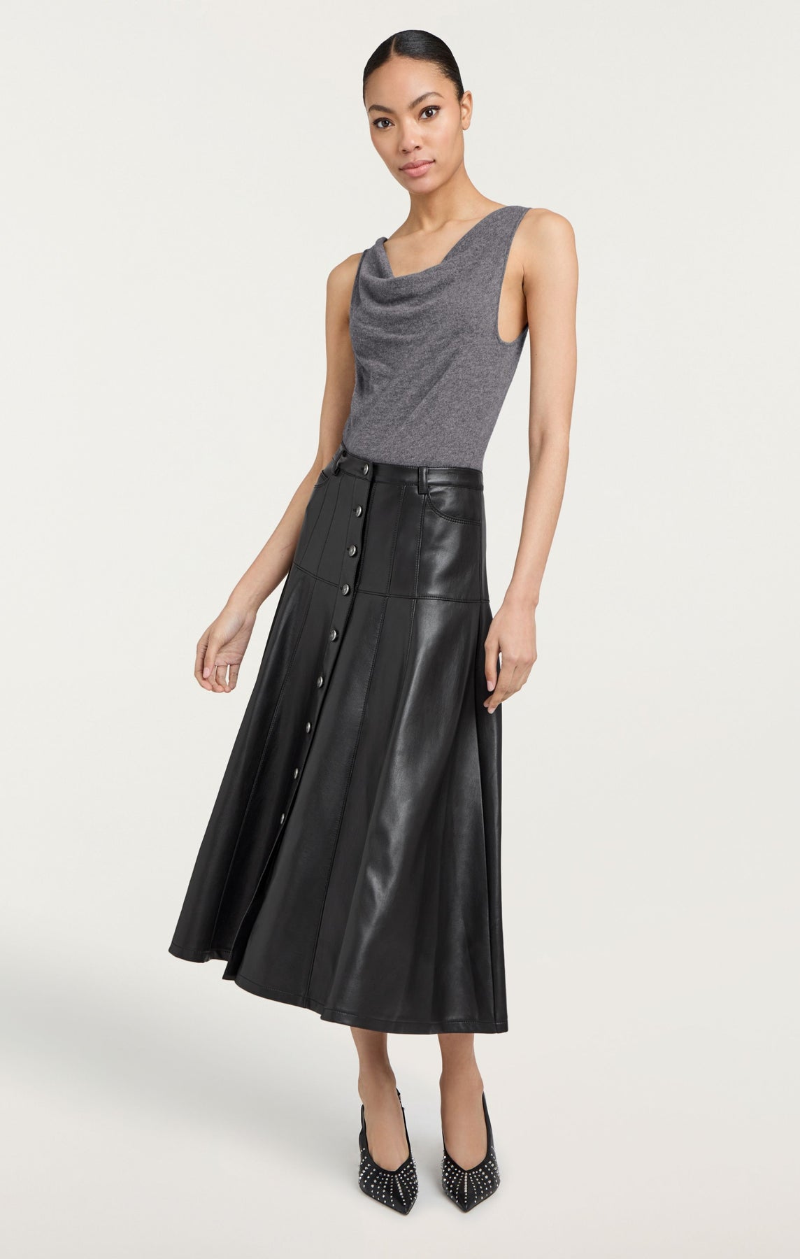 Cinq a Sept Vegan Leather Veena Skirt