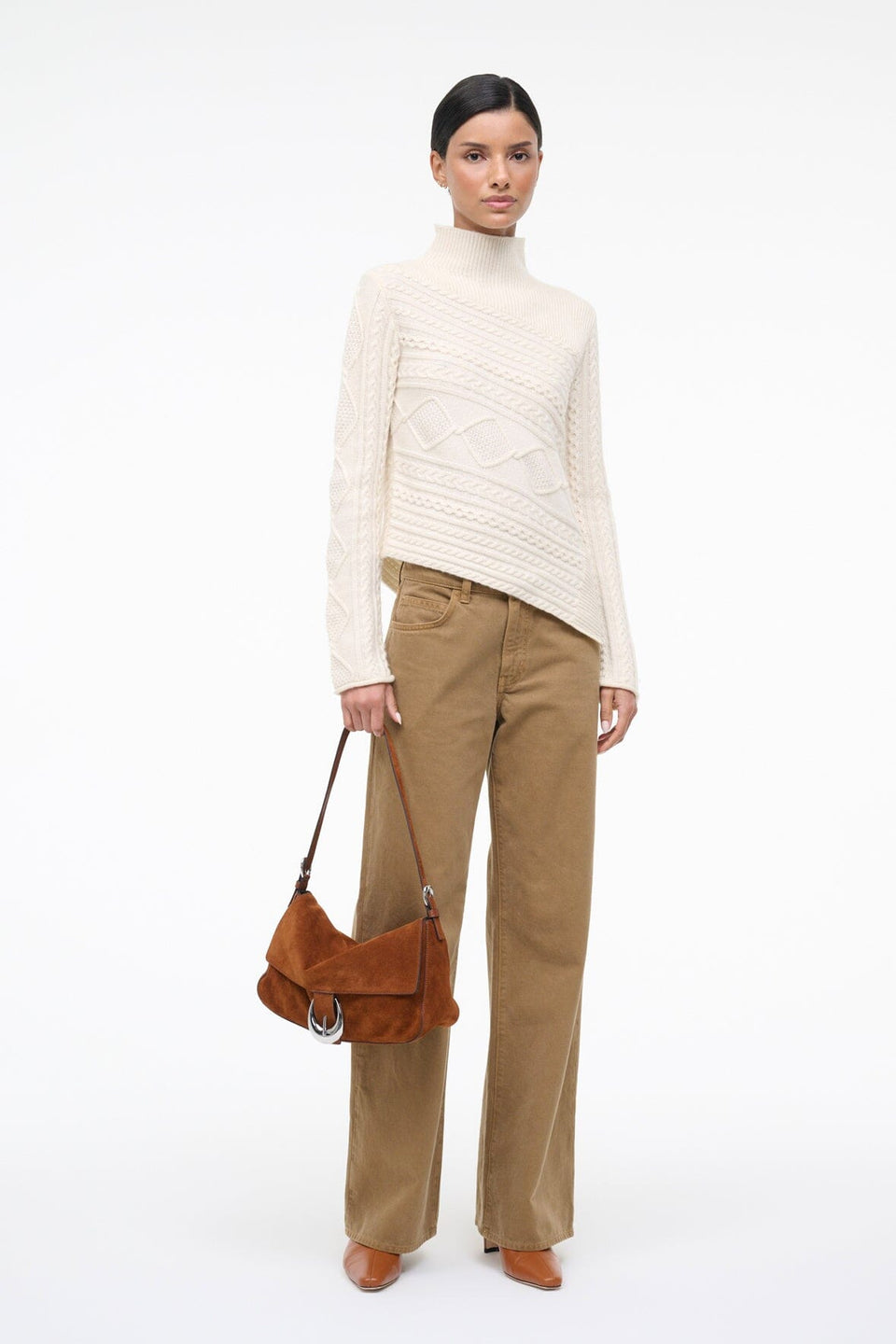 Staud Harlow Medium Bag - Tabac Suede
