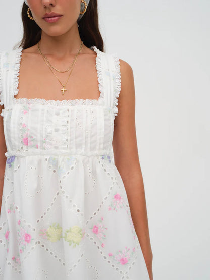 FOR LOVE & LEMONS ANDREA EMBROIDERED MINI DRESS