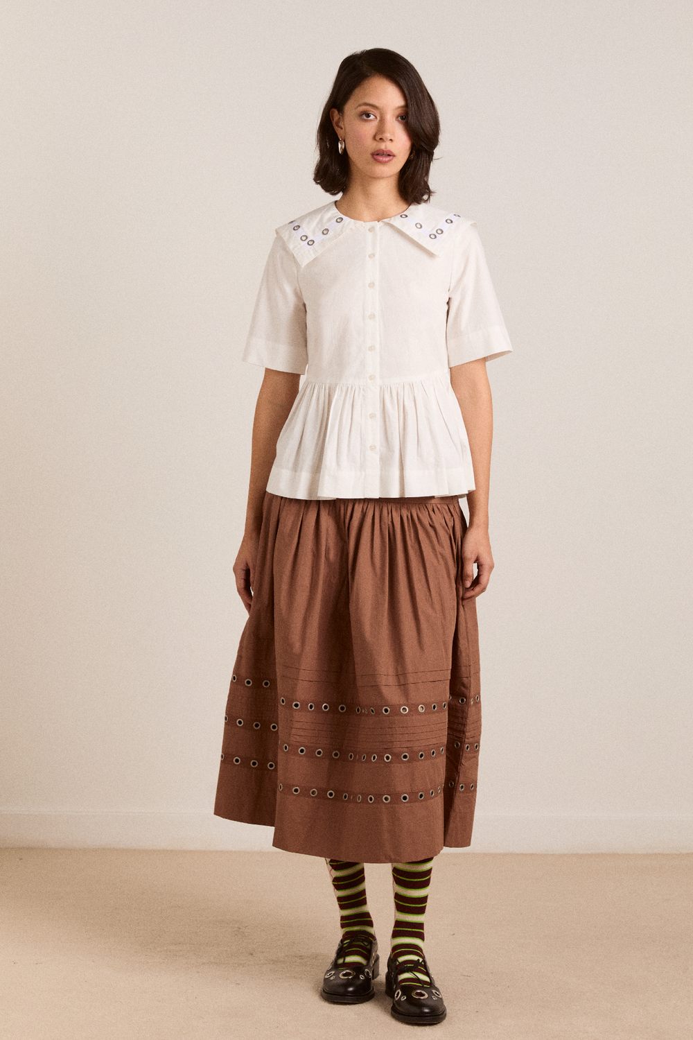 Damson Madder Cyrus Eyelet Blouse