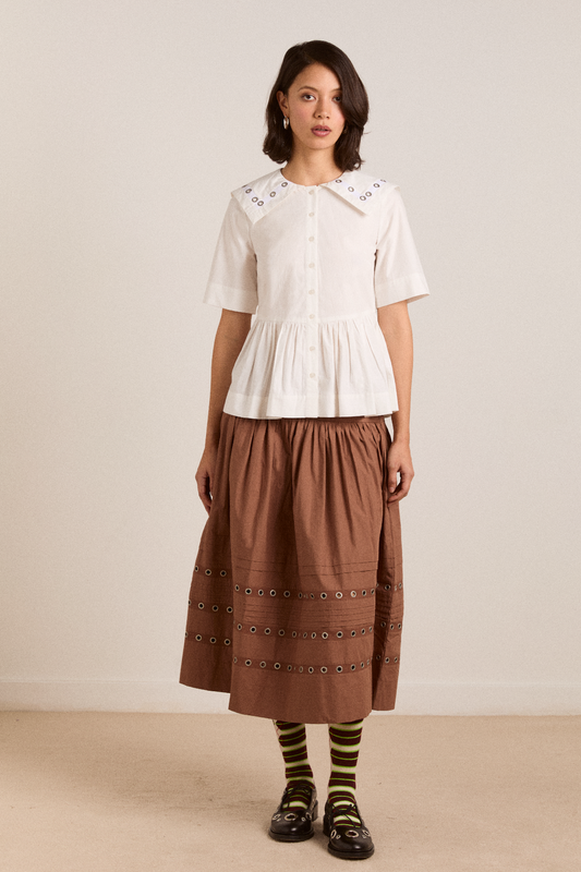 Damson Madder Cyrus Eyelet Blouse
