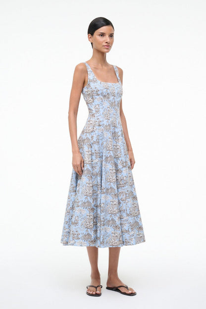 Staud WELLS DRESS SKY TOILE