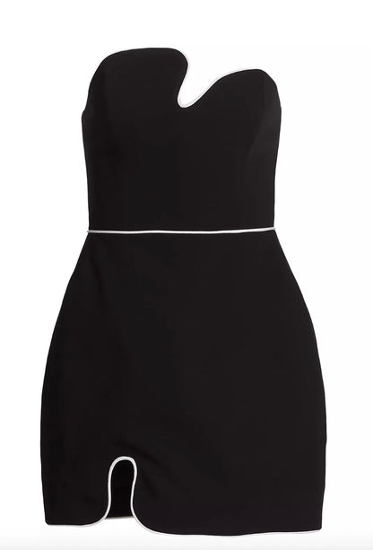 AMANDA UPRICHARD PUZZLE DRESS WITH PIPING