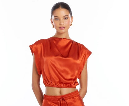 AMANDA UPRICHARD FENNER SILK TOP